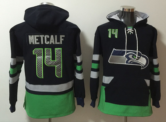 Men's Seattle Seahawks #14 D.K. Metcalf Black/Green Ageless Must-Have Lace-Up